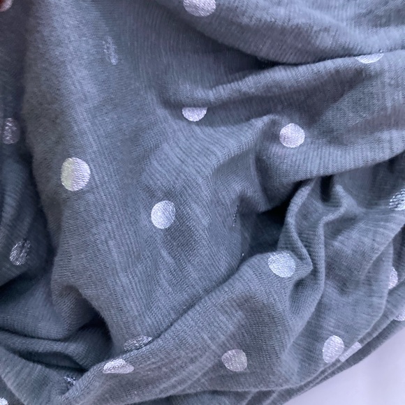 Aerie Gray Infinity Scarf with Silver Poka Dots - Picture 4 of 5